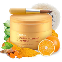 Load image into Gallery viewer, Clay Mask ZealSea Turmeric Clay Face Mask with Vitamin C 4.23 oz - Turmeric Mask for Dark Spots - Face Mask Skin Care Facial Mask for Brightening - Acne Control and Refining Pores Gift for Women Men

