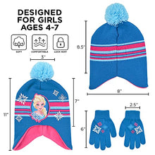 Load image into Gallery viewer, Disney Little Winter Hat, Kids Gloves or Toddlers Mittens, Frozen Elsa and Anna Baby Beanie for Boy Girl Ages, Blue/Pink, Age 4-7
