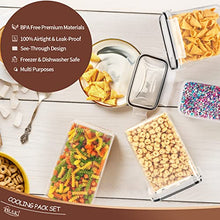 Load image into Gallery viewer, Airtight Food Storage Containers Set with Lids - 24 PCS, BPA Free Kitchen and Pantry Organization, PRAKI Plastic Leak-proof Canisters for Cereal Flour &amp; Sugar - Labels &amp; Marker, Black
