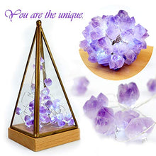 Load image into Gallery viewer, BOHON Decorative Lights Amethyst LED String Lights Battery Operated with Remote 10 ft 40 LEDs Natural Crystal String Lights for Bedroom Party Indoor Birthday Wedding Decor
