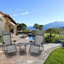 Load image into Gallery viewer, Fovor Zero Gravity Chairs Patio Set of 2 with Pillow and Cup Holder Patio Furniture Outdoor Adjustable Dining Reclining Folding Chairs for Deck Patio Beach Yard
