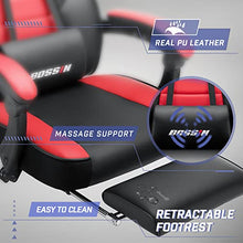 Load image into Gallery viewer, LEMBERI Video Game Chairs with footrest，Massage Gamer Chair，Big and Tall Gaming Chair 400lb Capacity，Gaming Chairs for Adults Teens，Racing Style Gaming Computer Chair with Headrest and Lumbar Support

