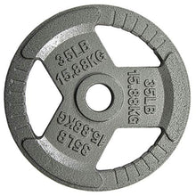 Load image into Gallery viewer, Sporzon! Cast Iron Olympic 2-Inch Grip Plate Weight Plate for Strength Training, Weightlifting and Crossfit, Single, Gray
