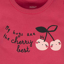 Load image into Gallery viewer, Gerber Baby Girls 4-Pack Short Sleeve Onesies Bodysuits, Pink Cherry, 6-9 Months
