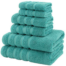 Load image into Gallery viewer, American Soft Linen Premium, Luxury Hotel &amp; Spa Quality, 6 Piece Kitchen &amp; Bathroom Turkish Genuine Cotton Towel Set, for Maximum Softness &amp; Absorbency, [Worth $72.95] Turquoise Blue
