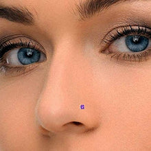 Load image into Gallery viewer, 3.00 mm Princess Cut Real Purple Amethyst 14k Gold Nose Piercing Stud Pin
