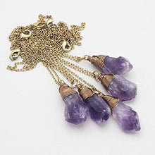 Load image into Gallery viewer, Raw Amethyst Crystal Antique Bronze Chain Pendant Necklace 18 Inches
