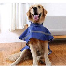 Load image into Gallery viewer, NACOCO Large Dog Raincoat Adjustable Pet Water Proof Clothes Lightweight Rain Jacket Poncho Hoodies with Strip Reflective (M, Blue)
