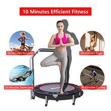 Load image into Gallery viewer, BCAN 40" Foldable Mini Trampoline, Fitness Rebounder with Adjustable Foam Handle, Exercise Trampoline for Kids Adults Indoor/Garden Workout Max Load 330lbs
