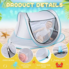 Load image into Gallery viewer, Baby Beach Tent,Large Pop Up Sun Shade,Portable Baby Travel/ Play Tent with Mosquito Net,Indoor,UPF 50+ UV Protection Sun Shelters
