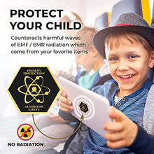 Load image into Gallery viewer, EMF SHUNGITE Protection Cell Phone Stickers – SHUNGITE EMF Protection stickers – ANTI-Radiation Shields - 5G Blockers – Anti-Radiation Protector for Phone - EMF 5G Neutralizer – Saver Chip – BIO Card - GIFT Box 6+2 pcs - ALL Devices
