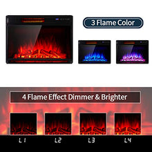 Load image into Gallery viewer, YODOLLA 29 Inch Electric Fireplace Insert, Recessed Mounted &amp; Freestanding Electric Fireplace Heater with Remote Control,Black
