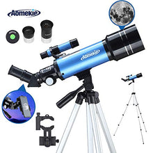 Load image into Gallery viewer, Aomekie Kids Telescope for Adults Astronomy Beginners 70mm Refractor Telescopes with Adjustable 51inch Tripod Phone Adapter Finderscope Erect-Image Diagonal and Moon Filter

