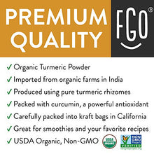 Load image into Gallery viewer, Organic Turmeric Root Powder w/ Curcumin | Lab Tested for Purity | 100% Raw from India | 16oz/453g (1lb) Resealable Kraft Bag | by FGO
