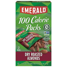 Load image into Gallery viewer, Emerald Nuts, Dry Roasted Almonds 100 Calorie Packs, 0.63 Ounce, 7 Count (Pack of 12)
