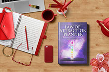 Load image into Gallery viewer, Law of Attraction Daily Planner - Deluxe Day Calendar and Gratitude Journal to Increase Productivity, Happiness &amp; Time Management - Non Dated, A5 Purple Hardcover + Bonus Stickers
