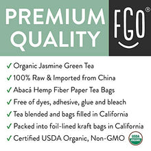 Load image into Gallery viewer, Organic Jasmine Green Tea Bags | 100 Tea Bags | Jasmine Scented Green Tea | Eco-Conscious Tea Bags in Kraft Bag | by FGO
