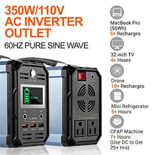 Load image into Gallery viewer, 300W Solar Generator, FlashFish 60000mAh Portable Power Station Camping Potable Generator, CPAP Battery Recharged by Solar Panel/Wall Outlet/Car, 110V AC Out/DC 12V /QC USB Ports for CPAP Camp Travel
