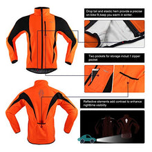 Load image into Gallery viewer, ARSUXEO Winter Warm UP Thermal Softshell Cycling Jacket Windproof Waterproof Bicycle MTB Mountain Bike Clothes 15-K Orange Size XX-Large
