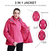 Load image into Gallery viewer, CAMEL CROWN Women's Waterproof Ski Jacket 3-in-1 Winter Coat Windbreaker Fleece Inner for Snow Rain Hiking Outdoor
