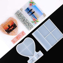 Load image into Gallery viewer, LET'S RESIN Resin Photo Frame Molds, Large Size Silicone Picture Frames Resin Molds for Casting, Square &amp; Heart Shape Silicone Epoxy Molds for DIY Home Table Decor
