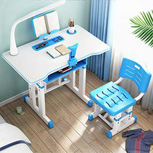 Load image into Gallery viewer, Kids Desk and Chair Set, Height Adjustable Kids Table and Chair Set, Home School Use Anti-Reflective Children Study Table with LED Light/Reading Board/Pull-Out Drawer (70 x 50cm, Not tiltable Pink)
