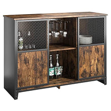 Load image into Gallery viewer, Bestier Home bar Cabinet | Sliding Mesh Door Barn Liquor Cabinet | Home bar Furniture | Kitchen Storage Cabinet &amp; Adjustable Sheleves Glass Wine Rack
