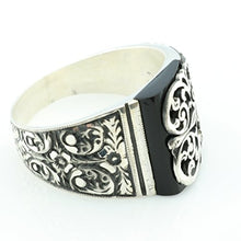 Load image into Gallery viewer, KAR 925K Silver Onyx Men's Ring K51S (10.5)
