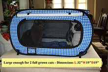 Load image into Gallery viewer, Pet Fit For Life Extra Large (32"x19"x19") Collapsible/Portable Cat Cage/Condo with Portable Litter Box and Bonus Cat Feather Toy and Collapsible Water/Food Bowl Large - 32" x 19" x 19"
