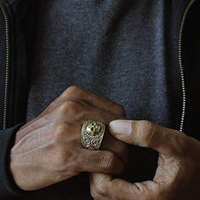 Load image into Gallery viewer, grim Reaper skull ring sterling silver biker Gothic Pirate memento mori men brass viking
