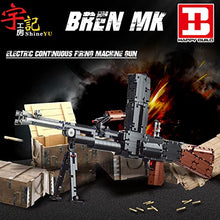 Load image into Gallery viewer, Happy Build PG-15002 Simulation Bren Light Machine Gun Toy Building Kit Model Set Compatible with Lego, Small Particle Bricks Assembly Mechanical Weapon Model Toy (1785 Pieces)
