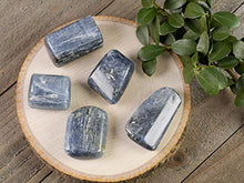 Load image into Gallery viewer, Blue KYANITE Tumbled Stones - Two Genuine Natural Blue Kyanite Polished Rocks, Reiki Crystals and Healing Stones E1026
