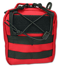 Load image into Gallery viewer, Lightning X Products Premium Nylon MOLLE Pouch Emergency Kit, Ideal for Tactical Medics, Military, Outdoor Enthusiasts (8" x 6.5" x 3", Black or Tan, for Gunshot Wounds &amp; Bleeding Control) (Red)
