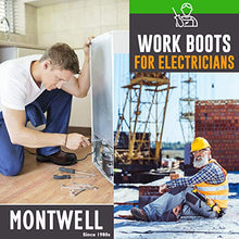Load image into Gallery viewer, Montwell Mens work boots, 6" Composite Toe Waterproof Lightweight Work Boots for Men, Slip &amp; Puncture Resistant Safety EH Wide Working Shoes 2E-10.5 (CK-1126)
