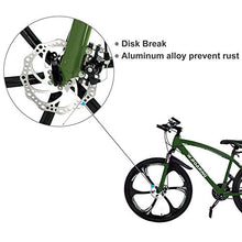 Load image into Gallery viewer, HGmart Mountain Bike 21 Speed Double Disc Brake 26-inch Wheels 6 Spoke Bicycle Front Suspension MTB for Adult or Teens, DarkGreen
