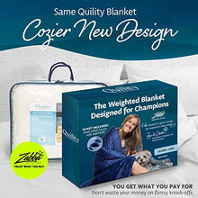 Load image into Gallery viewer, Quility Premium Adult Weighted Blanket &amp; Removable Cover - 20 lbs - 60"x80" - for Individual Between 190-240 lbs - Full Size Bed - Premium Glass Beads - Cotton/Minky - Grey/Navy Blue Color
