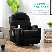 Load image into Gallery viewer, Best Choice Products Executive Swivel Massage Recliner Chair w/ Remote Control, 5 Modes, 2 Cup Holders - Black
