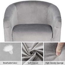 Load image into Gallery viewer, YAHEETECH Velvet Arm Chair Home Modern Club Chair Accent Chair Upholstered Barrel Chair Gray
