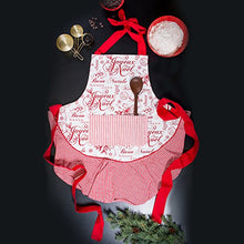 Load image into Gallery viewer, DII Kitchen Ruffled Holiday Apron, One Size, Joyeux Noel

