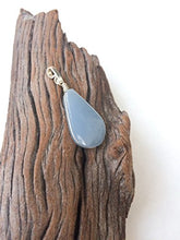 Load image into Gallery viewer, Tiny Celestite sterling Silver Handmade pendant, Teardrop shape
