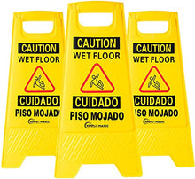 Load image into Gallery viewer, Simpli-Magic Wet Floor Caution Signs, Premium, Yellow, 3 Pack
