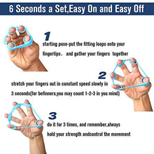 Load image into Gallery viewer, Hand Grip Strengthener, Finger Exerciser, Grip Strength Trainer (6 PCS)*New Material*Forearm Grip Workout, Finger Stretcher, Relieve Wrist Pain, Carpal Tunnel, Trigger Finger, Mallet Finger and More.
