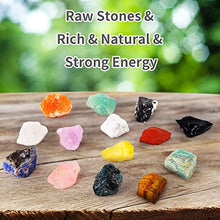 Load image into Gallery viewer, Soulnioi 18Pcs Crystals and Healing Stones Set (14 Healing Chakra Stones, Natural Quartz Pendulum, Spiritual Crystal Necklace) + Gift Wooden Box, for Meditation, Yoga, Collection, Girlfriend, Lady
