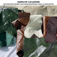 Load image into Gallery viewer, Memory Cross 3 lbs Real Cowhide Leather Scrap for Crafting - Remnants from Furniture Making, Soft and Flexible, and Sizes - 4-15 Pieces
