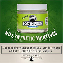 Load image into Gallery viewer, Uncle Harry's Peppermint Remineralizing Toothpaste | Natural Whitening Toothpaste Freshens Breath &amp; Promotes Enamel | Vegan Fluoride Free Toothpaste (4 Pack)

