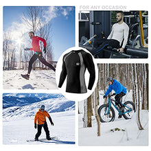 Load image into Gallery viewer, MEETWEE Thermal Shirts for Men, Long Sleeve Fleece Lined Base Layer Cold Weather Winter Warm Compression Tops Skiing Running (Black+Blue, Small)
