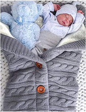 Load image into Gallery viewer, XMWEALTHY Unisex Infant Swaddle Blankets Soft Thick Fleece Knit Baby Girls Boys Stroller Wraps Baby Accessory Grey
