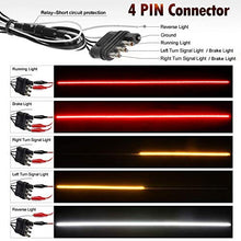 Load image into Gallery viewer, MIHAZ LED Tailgate Light Bar - 60" Triple Row 5-Function Strip Light Running, Brake, Sequential Amber Turn Signal, Reverse Tail Light for Pickup Trail
