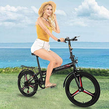 Load image into Gallery viewer, HUUH Folding Bikes for Adults,20" 7 Speed City Folding Compact Bike Bicycle Urban Commuter【Ship from USA】 (Black)
