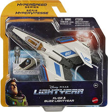 Load image into Gallery viewer, Disney Pixar Lightyear Hyperspeed Series XL-02 Spaceship &amp; Buzz Lightyear Figure, 6.7 Inch Long Vehicle &amp; 1.25 Inch Figure, Toy 4 Years &amp; Up
